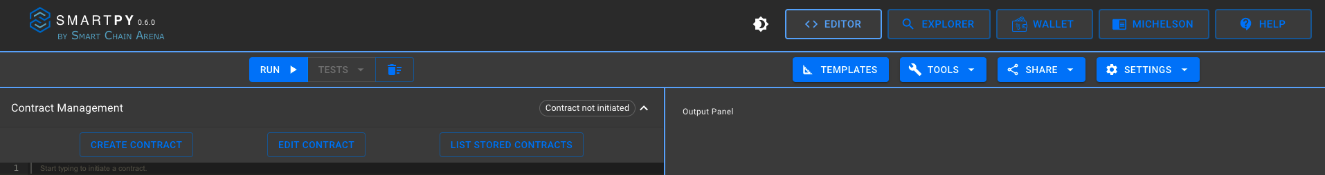 Figure 2: Online Editor Create Contract